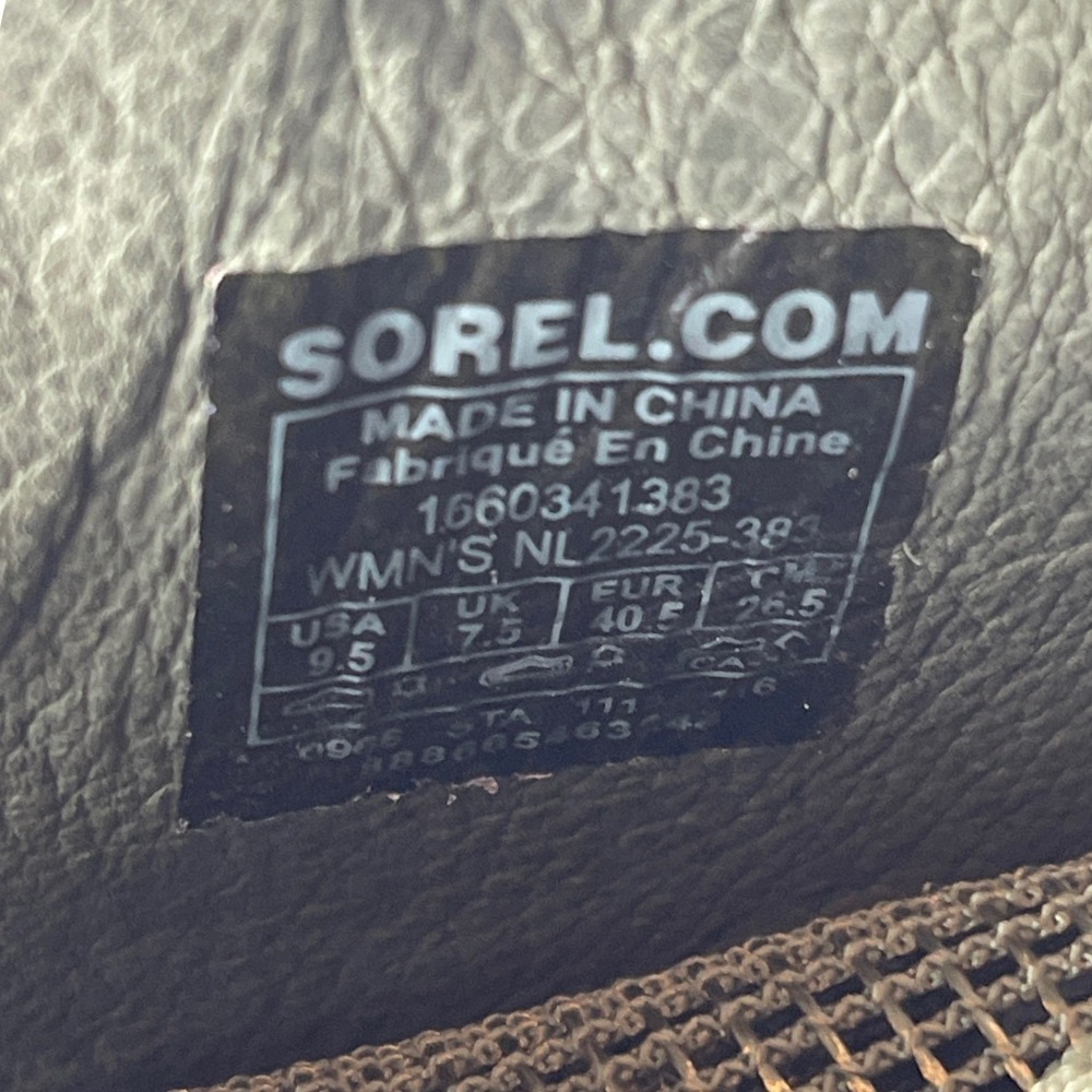 Sorel Joanie Mesh Peep Toe Wedge Sandals Olive Green Leather Womens 9.5 - Picture 9 of 9